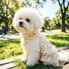 Vestido con Tirantes de Volantes Florales Estilo Nuevo Primavera y Verano Transfronterizo para Perros Pequeños y Medianos, Ropa de Verano Delgada para Mascotas