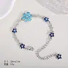 Nuevo Pulsera de Alta Gama de Lujo Ligero Más Vendida en Aliexpress con Diseño de Flor de Cinco Pétalos Incrustada en Cobre, Joyería Creativa y Versátil para Mujer