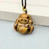 Colgante de Calavera de Ojo de Tigre Natural Pixiu para Hombres y Mujeres, Hebilla de Seguridad Buda Guanyin Colgante de Zorro Joyería