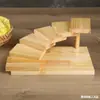 Mesa de barbacoa de madera estilo japonés paso a paso plato elevado para sashimi sushi plato de concepto artístico plato creativo para hot pot