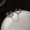 Anel de Corrente para Mulheres Ins Tendência Moda Personalidade Luxo Leve Design de Nicho Minimalista de Alta Qualidade Doce Cool Conectado a Dois Dedos