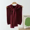 Chal tejido de hilo de mecha, adecuado para primavera, otoño e invierno, un cárdigan ligero de color liso, diseñado para llevar sobre una chaqueta, y una bufanda de cuello falso anudada para otoño