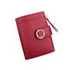 Monedero corto con cremallera de color liso distintivo para mujer, monedero sencillo tipo sobre, monedero para mujer