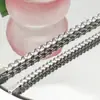 Pulsera de Cadena de Tenis de Acero de Titanio Circonita de Alta Gama Completamente Diamantada Fila Única Diamante Lujo Ligero Hebilla de Resorte Pulsera de Circonita Joyería al por Mayor