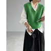 Chaleco de punto multicapa con cuello en V estilo coreano Jiangzuo para mujer, otoño 2026, chaleco de lana retro grueso con botones metálicos, 2638