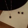 Tiqi luxo leve nicho S925 prata esterlina irregular ágata preta corrente clavícula ins alta qualidade colar joias para mulheres