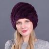Suministro Sombrero de Invierno para Mujer de Piel de Conejo Rex Sombrero Trenzado de Piel de Conejo Sombrero Piña Espiral de Piel de Conejo Sombrero Cálido Engrosado