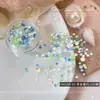 Acessórios para Nail Art Contas de Bolha Sereia Tamanhos Mistos Coloridos Contas Aurora Meio Redondas com Fundo Plano Decoração de Unhas DIY
