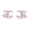 Pendientes Dobles C para Mujer, Pendientes Largos Simples y Lindos, Nueva Moda Tendencia Color Plateado Moda 2026