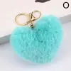 Llavero de Bola de Peluche Arcoíris Llavero con Borla en Forma de Corazón Grande para Mujeres Colgante para Coche Bolso Joyería de Moda