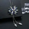 Estilo Coreano Moda Outono e Inverno Corrente de Lã de Cristal Feminina Elegante Simples Franja Longa Pingente Colar Acessórios de Pingente para Roupas