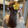 Horquilla de Flor de Felpa para Otoño e Invierno para Mujer Parte Posterior de la Cabeza Clip para Recoger el Cabello con Sentido Avanzado Clip de una Palabra Pico de Pato Clip de Tiburón Accesorios para el Cabello