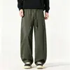 Pantalones anchos estilo americano para hombre 2026, pantalones casuales deportivos de pierna recta, pantalones largos casuales simples anchos con cordón suelto