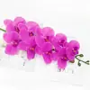 Flor Artificial Meirui de Alta Qualidade 9 Cabeças Orquídea Borboleta Toque Super Realista Flor Artificial Decoração de Mesa Escandinava Arte Floral de Casamento