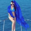 Lenço de Seda Feminino Primavera e Outono Super Longo Cor Sólida Versátil Xale para Ar Condicionado Verão Proteção Solar Toalha de Praia Estilo Coreano Lenço de Chiffon