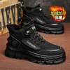 Botas de Inverno Masculinas com Veludo, Quentes e Aconchegantes, Botões Giratórios, Impermeáveis, Antiderrapantes, Solas Grossas, Sapatos de Neve de Algodão Esportivos com Elevação
