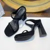 Sandálias Elegantes de Salto Alto para Mulheres, Estilo Novo Verão 2026, Bico Aberto, Sola Grossa, Salto Bloco, Sandálias Plataforma Impermeáveis