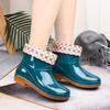 Botas de lluvia para mujer, de tubo bajo, antideslizantes, de moda, para cocina, botas de lluvia para mujer, de tubo corto, zapatos de agua de moda con suela de res, zapatos de agua resistentes al desgaste para adultos.