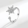 Anillo de copo de nieve giratorio directo de fábrica tiembla con rojo neto simple Joker dedo índice anillo abierto anillo al por mayor