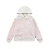 Sudadera con capucha y estampado integral de estrellas y rayas de estilo americano con delfines para mujer, otoño 2026, holgada, casual, versátil, chaqueta relajada
