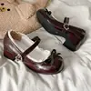 Zapatos de Cuero para Mujer Estilo Soft Girl Lolita Japonés 2026 Otoño Lazo Dulce Estilo Británico Tacón Grueso Zapatos Mary Jane