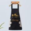 Delantal para Limpiar Manos con Cuchillo y Tenedor Personalizado Impermeable y a Prueba de Aceite Engrosado y Acolchado con Tirantes Publicitario Logotipo Impreso Cocina Cafetería