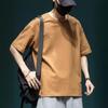 280g Pesado Camiseta de manga curta masculina algodão puro solto camiseta da moda 2022 nova cor sólida all-match masculino meia manga