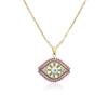 Australia y antiguas fuentes transfronterizas de joyería retro europea y americana de cobre microincrustado con ojo de circonita chapado en cobre oro de 18 quilates collar con colgante para mujer
