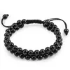 Piedra Ojo de Tigre, Ojo de Gato, Turquesa, Obsidiana con Patrón Rojo, Pulsera Fantasma Verde, Pulsera Tejida de Piedra Natural para Hombres y Mujeres