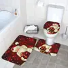Alfombra de Piso de Terciopelo de Cristal Muñeco de Nieve Navideño Transfronterizo Juego de Tres Piezas para Baño Absorbente de Agua Secado Rápido Antideslizante Felpudo Dropshipping de Temu