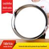Prato especial grosso de aço inoxidável 304 para café da manhã, arroz cozido no vapor, bandeja para bolo de arroz com fundo plano, disco de aço inoxidável
