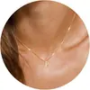 Moda Nuevo Europeo y Americano Ins Moda Casual 26 Letras Inglesas A-Z Color Cobre Dorado Collar para Mujer Gargantilla Joyería