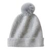 Gorro de Cachemir para Mujer 100% Cachemir Puro Otoño e Invierno Nuevo Hilo de Tres Hebras Pompón Engrosado Protege Orejas Tejido Cálido