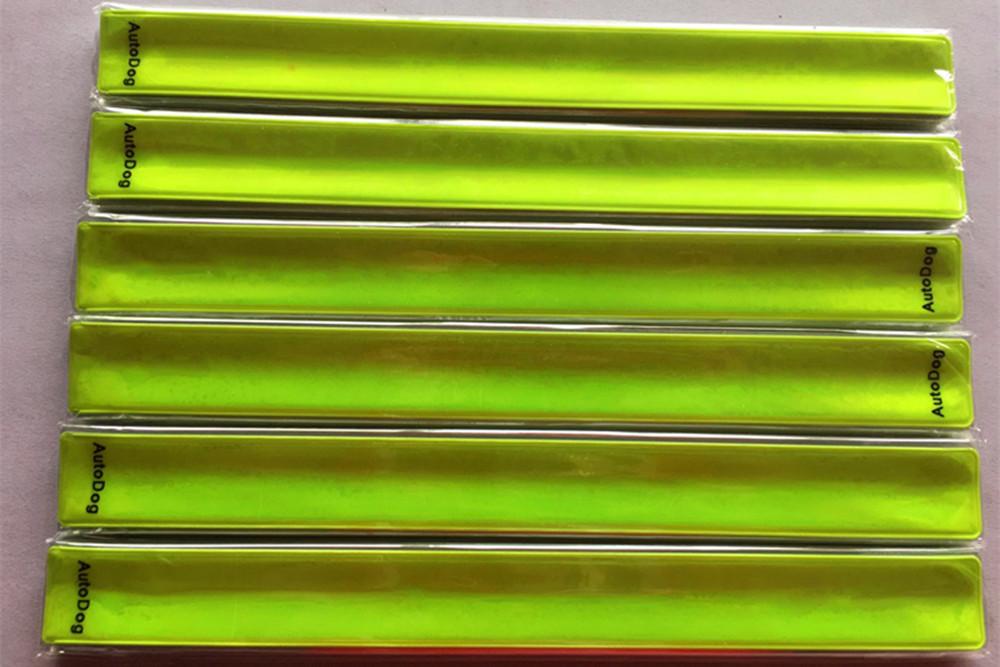 厂家订做 环保PVC反光啪啪圈 cmyk彩印反光手腕带 异形反光束裤带