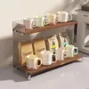 Estante de Almacenamiento de Escritorio Acrílico Estante de Almacenamiento de Cosméticos para Tocador Gabinete de Exhibición para Taza de Agua Doméstica, Taza de Té, Taza de Café