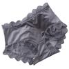 Elegante Ropa Interior de Malla de Encaje de Seda para Mujer de Cintura Media con Bolsa en Cadera Transpirable Entrepierna de Seda de Morera Calzones Sexy para Dama