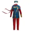 Disfraz Cosplay de Capitana Marvel para Niños Mono Ajustado Escenario de Actuación Juego de Rol Disfraz de Halloween