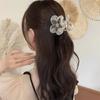 Moda Coreana Elegante Presilha de Garra Flor de Renda Brilhante Strass de Alto Grau Clipe Tubarão Traseiro Acessórios de Cabelo