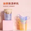 Portavasos de Papel Desechable Cubierta de Plástico Engrosado Portavasos Corrugado Ceremonia del Té Aislamiento Tapa Antiescaldado Base 10 Piezas