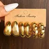 Ez5959 Pendientes de Estilo Ins Europeo y Americano Transfronterizo Simples Retro Lujo Ligero Pendientes Metálicos Elegantes Juego de Joyería para Mujer