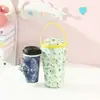 Linda Bolsa Isotérmica para Té de Leche, Bolsa Refrigeradora Portátil con Forma de Corazón Femenino, Bolsa Tote Conveniente para Bebidas Frías de Verano