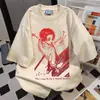 Camiseta de Manga Corta con Estampado de Letras Graffiti Nicho Estilo Coreano 2026 Verano Nueva Casual Holgada Versátil Ropa de Trabajo Superior