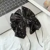 Presilha de Cabelo Fashion para Rabo de Cavalo de Bolinhas Pretas e Brancas para Mulheres, Acessório de Cabelo com Laço e Elementos de Fita para o Verão