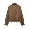 Venta al por mayor transfronteriza 2026 Moda europea y americana casual holgada chaqueta con textura de gamuza para mujer M561789
