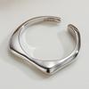 J1046 Simples estilo coreano S925 Sterling Prata Anel Geométrico Feminino ins Distinto All-match Anel aberto suavizado