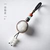 Semilla Original Raíz de Bodhi Llavero Retro para Coche Colgante Hombres Tallado Cabeza de Buda Guanyin Maitreya Joyería Creativa para Parejas Mujeres