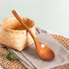 Colher Nanmu Estilo Japonês, Colher de Sopa Doméstica de Madeira com Cabo Longo, Hashis, Colher Infantil, Colher Grande Espessa para Ramen, Colher e Hashis de Madeira de Faia