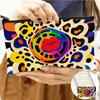 Color Labial Rojo Estampado Leopardo Bolsa de Cosméticos de Gran Capacidad Monedero Grande Bolsa de Almacenamiento para Artículos de Aseo Bolso de Noche para Mujer