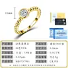 Anillo de Plata S925 con Borde de Perla Burbuja de Moissanita e Incrustación Completa de Piedra, Diseño Redondo, Joyería de Regalo Suave de Nicho