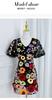 Exquisitamente Bordado Hecho a Mano Colorido Personalizado Floral Cuello en V Manga Abullonada Vestido Bodycon